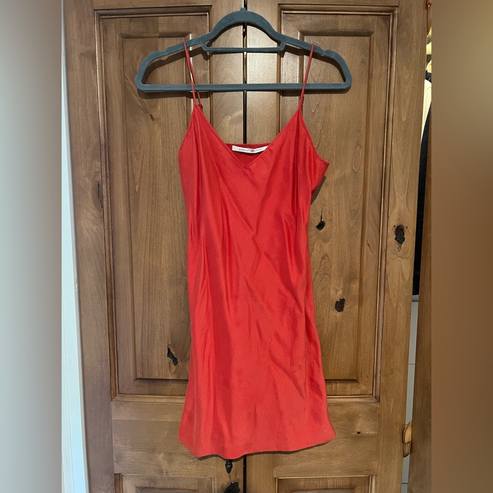 Orange Diane Von Furstenberg Mini Slip Dress